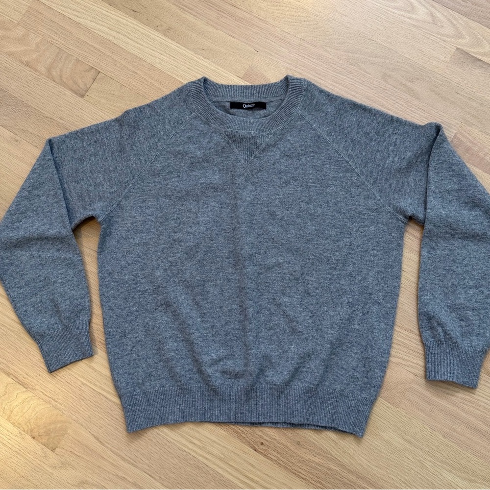 Quince Mongolian Shrunken Cashmere Sweatshirt Size L